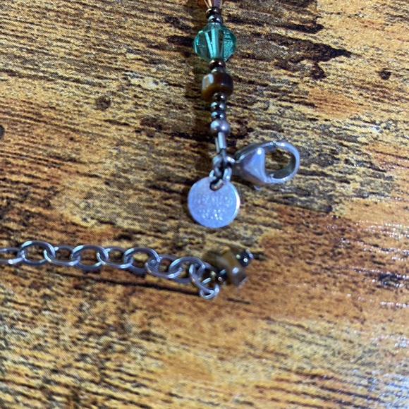 Emily Ray green brown gold glass bead adjustable bracelet EUC - Picture 2 of 4